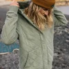 Clementine Recycled Quilted Popper Up Hoodie