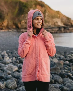 Clementine Recycled Quilted Popper Up Hoodie