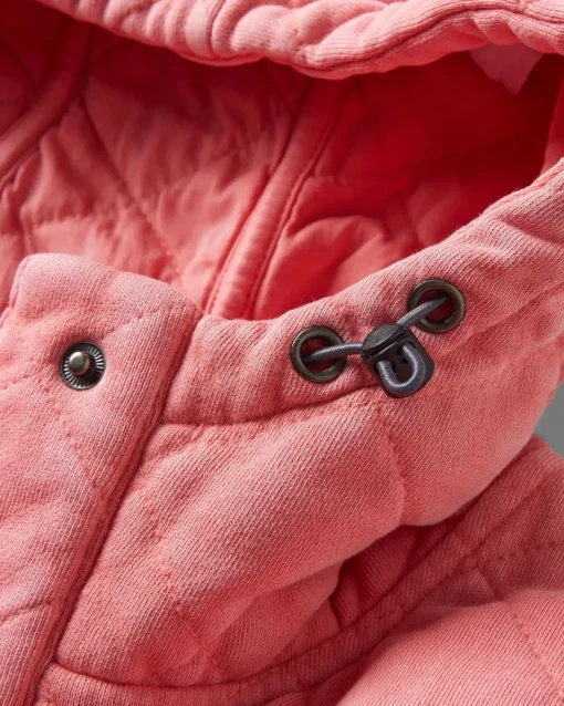 Clementine Recycled Quilted Popper Up Hoodie