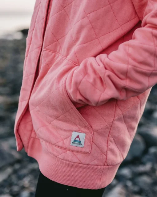 Clementine Recycled Quilted Popper Up Hoodie